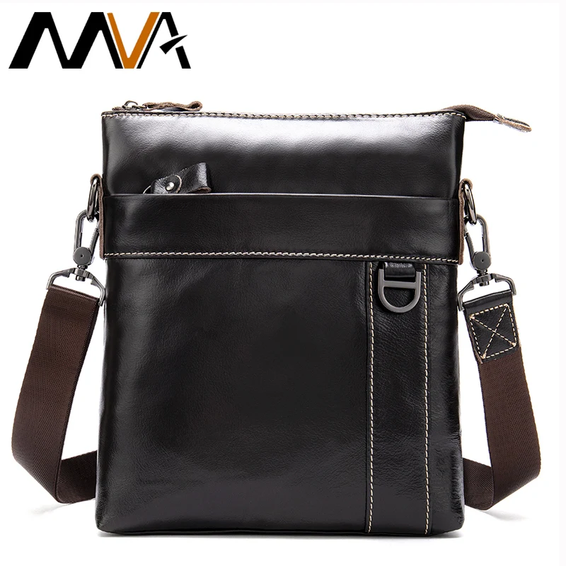 

MVA Men's Bags Genuine Leather Zipper Crossbody Bags for Men Messenger Bag Leather Men's Shoulder Bag Genuine Leather 9010