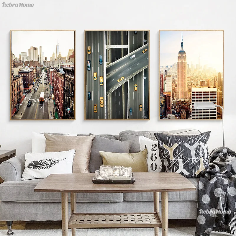 Настенный плакат с изображением Нью-Йорка абстрактный рисунок на холсте