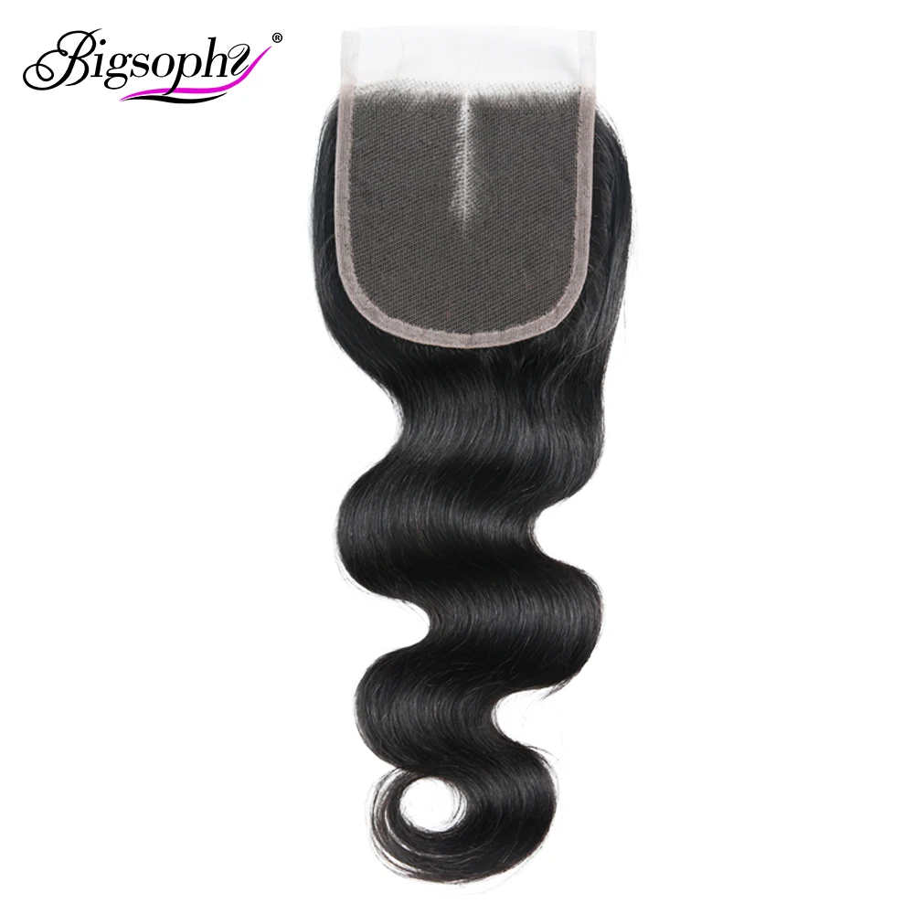 Brazilian human hair closure 4x4 Lace Closure Body Wave swiss LACE Closure 8-20 Inch Free/Middle Part Remy Hair Weaving Bigsophy