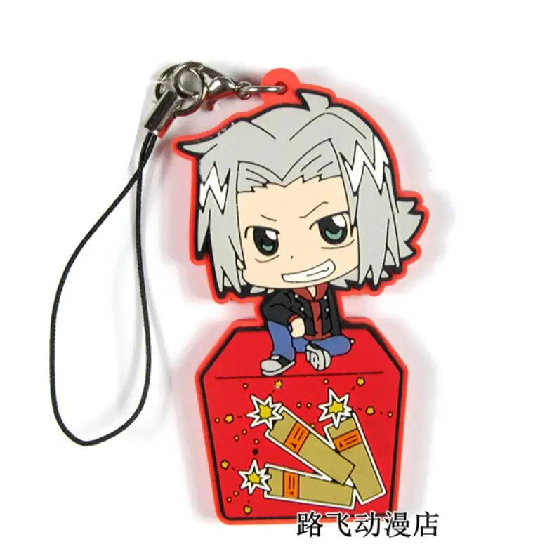 2 HITMAN REBORN Original Japanese anime figure rubber Silicone sweet smell mobile phone charms keychain strap - Цвет: 2