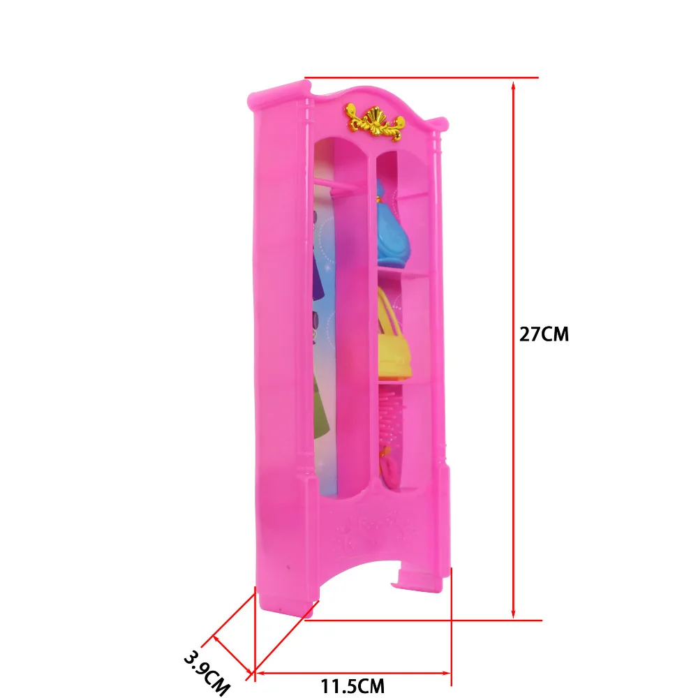 1 шт. Розовый кукольный домик гардероб мебель для спальни миниатюрная куклы