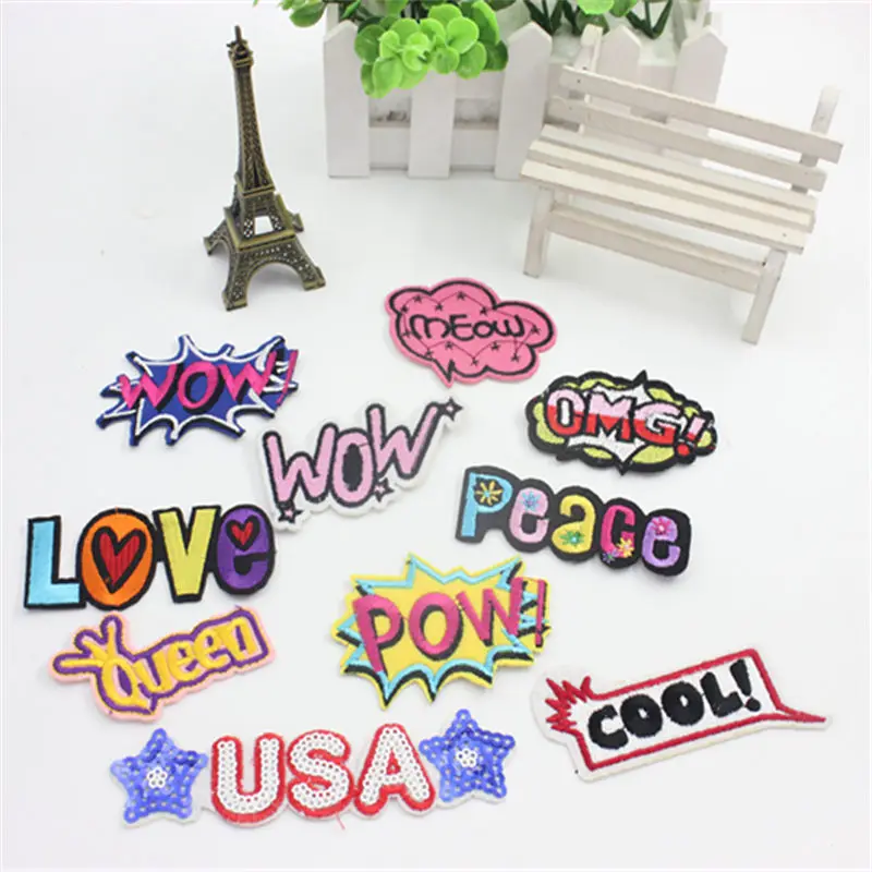 

1pc 2017 new Style Alphabet patch embroidery patch for clothes DIY accessories