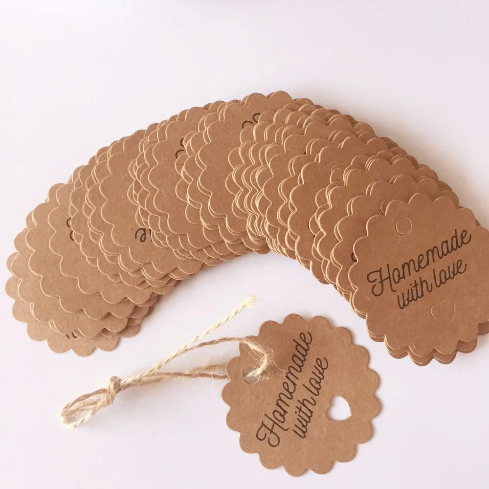 100 шт &quotДомашний с любовью&quot Сделай сам ярлык для подарка своими руками вечерние