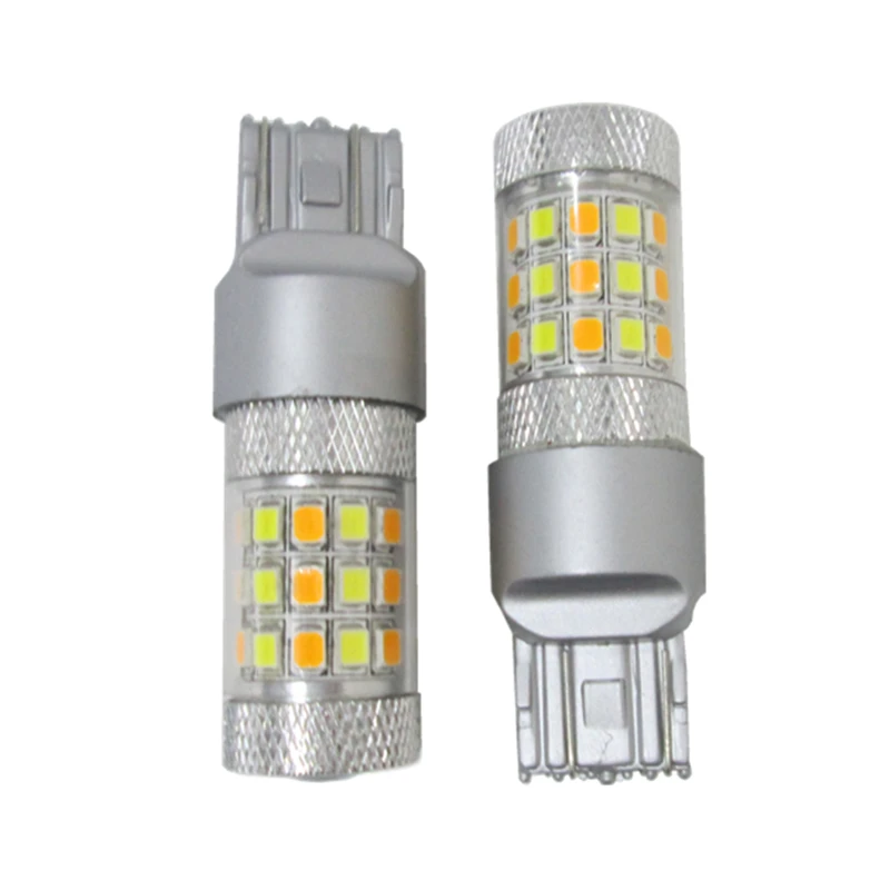 2 шт. T20 P21W 7443 2835 42 SMD светодиодные лампы для автомобиля лампа белого/янтарный