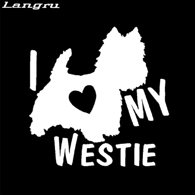 Langru милый интересный питомец I Love My Westie Terrier собак Виниловые автомобильные