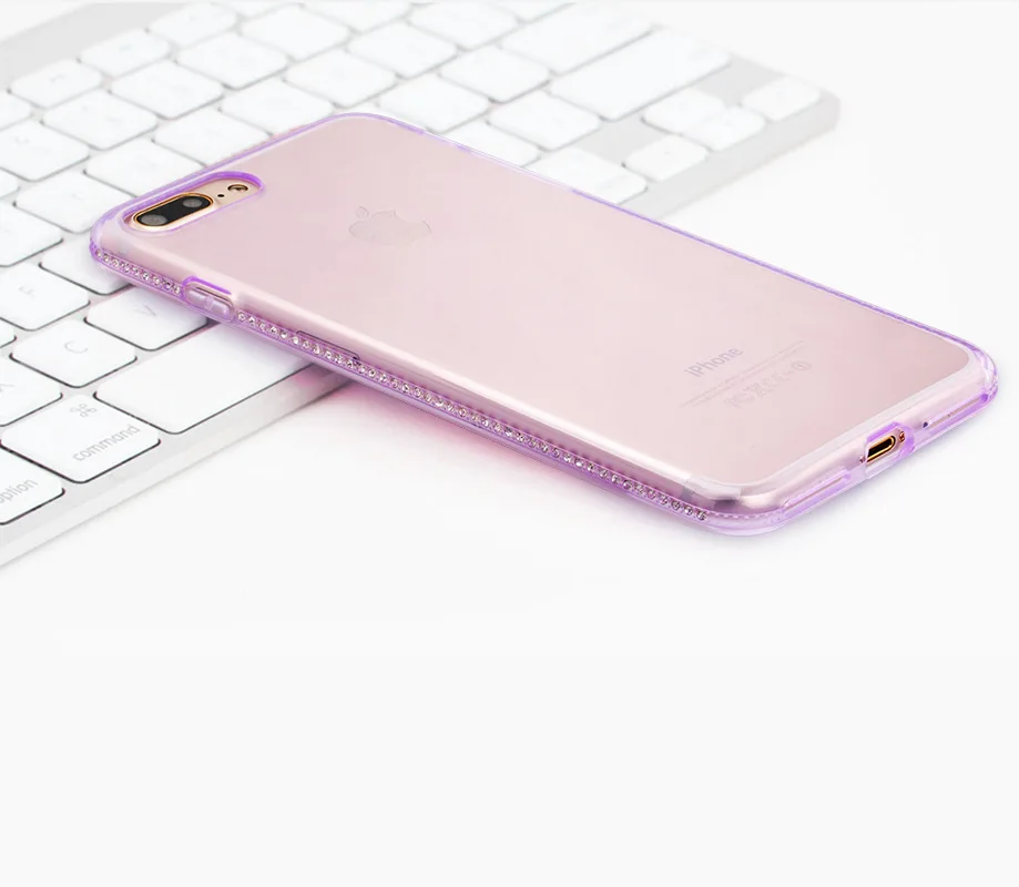 Роскошный мягкий силиконовый чехол со стразами для iPhone 6 s S 7 7S 8 Plus X 10 XR XS Max 6plus 6splus