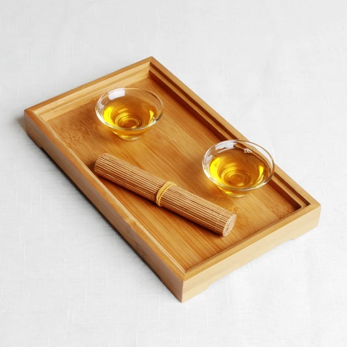 Деревянный поднос для чая фруктовый поддон бамбук кунг фу водонепроницаемый