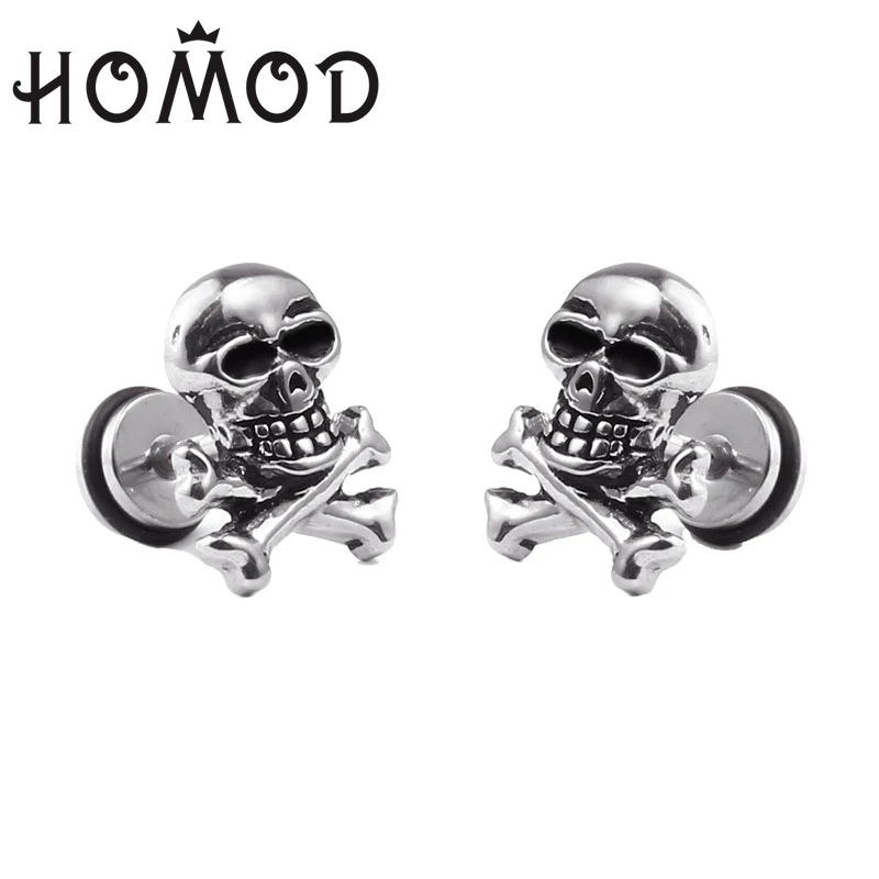 Мужские серьги-гвоздики из нержавеющей стали 316L в стиле панк | Украшения и