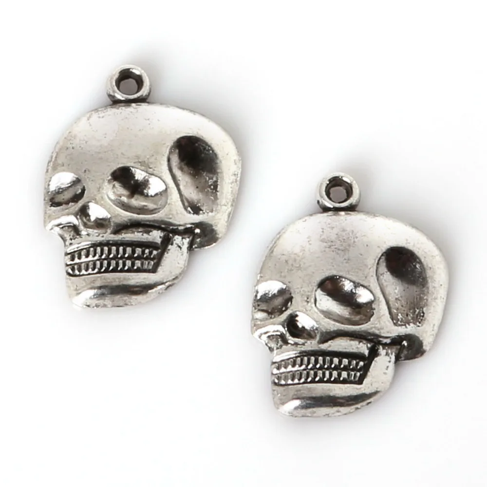 Free Shipping Fashion 8pcs 22*16MM antique silver Metal Alloy Beads Tone Skull Head Punk Rock charms Pendant Jewelry Findings | Украшения и