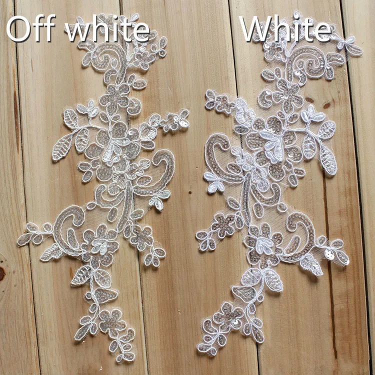 10 шт./лот белая аппликация с блестками кружевная нашивка цветок сделай сам