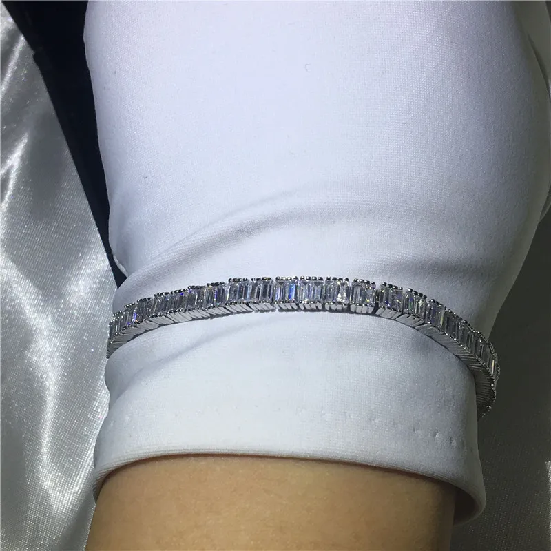 

choucong classic White Gold Filled Flower bracelets AAAAA Zircon cz Silver color Wedding bracelet for women Fashion Jewerly
