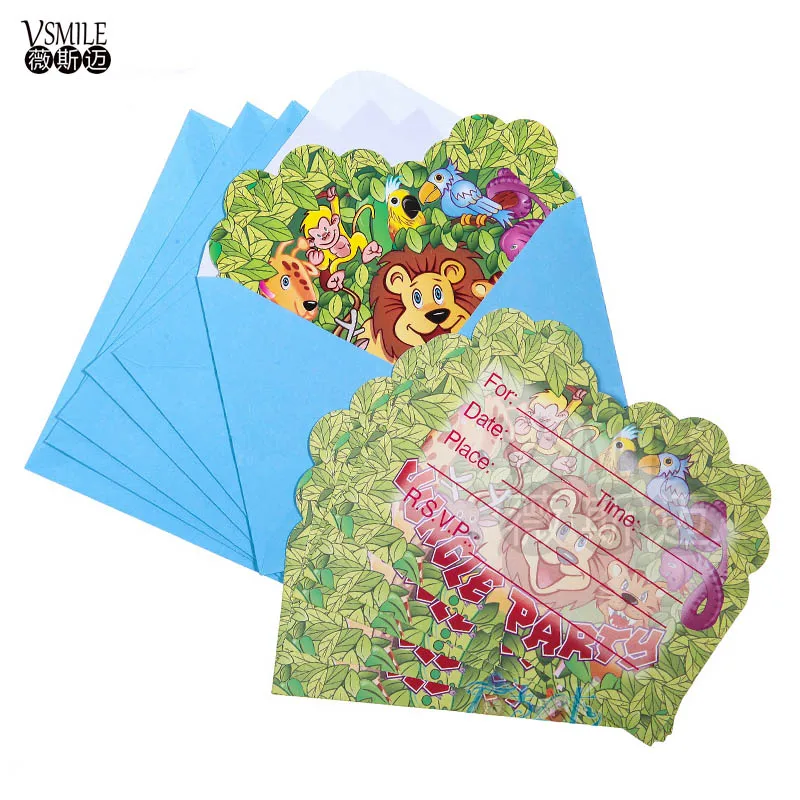 12 конвертов + пригласительных карточек для девочек и мальчиков Король Лев