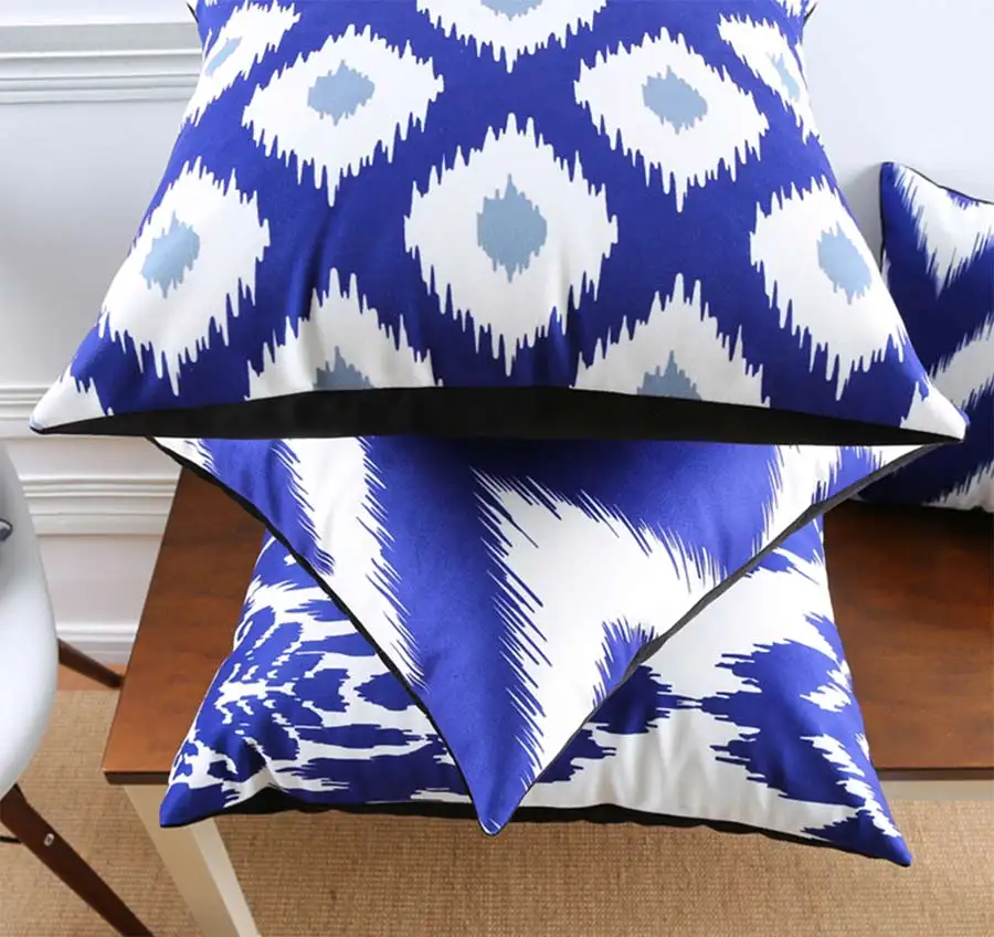 

Бесплатная доставка! Синяя квадратная подушка с геометрическим рисунком/чехол almofadas 45 53 30x50 наволочка для подростков мужчин и мальчиков, сов...