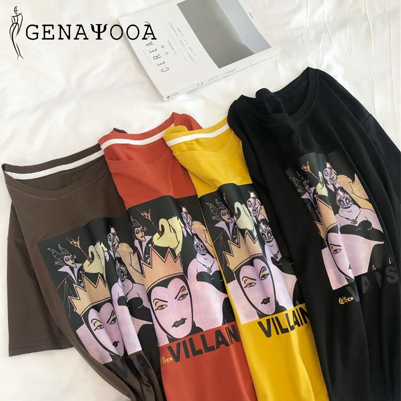 Genayooa Vogue Harajuku летняя футболка для женщин 2019 модная повседневная с круглым вырезом