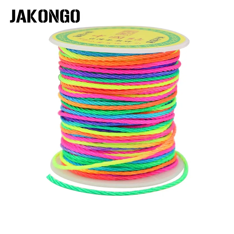 Круглая плетеная нейлоновая веревка JAKONGO 1 5 мм для изготовления ювелирных