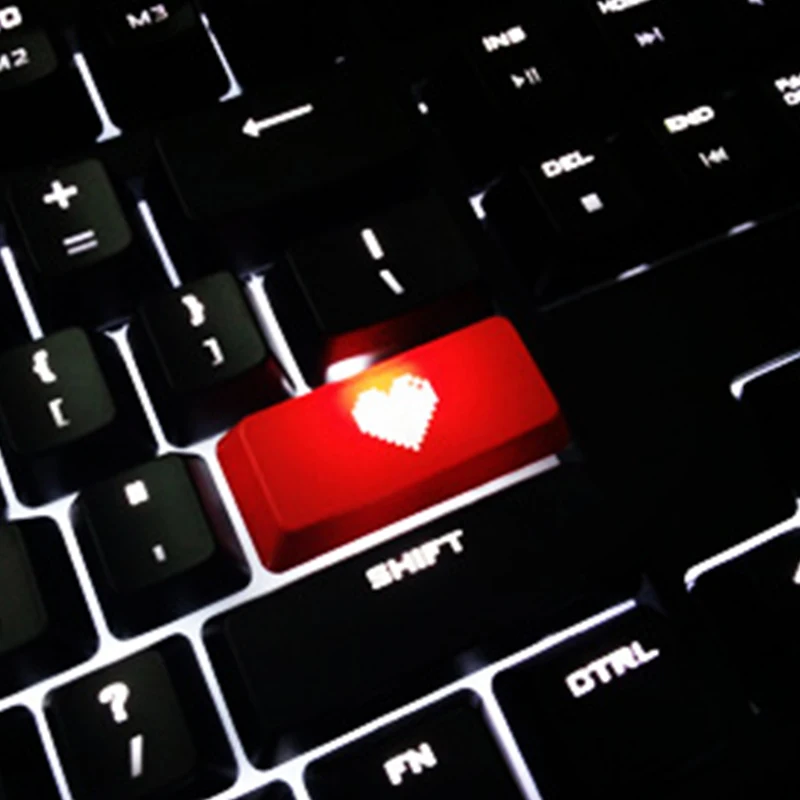 Red heart ABS прозрачная подсветка Клавиша ввода s CS GO вишневые цветы Corsair razer Blizzard Cat коготь механическая клавиатура OEM клавишная крышка - Цвет: Red heart