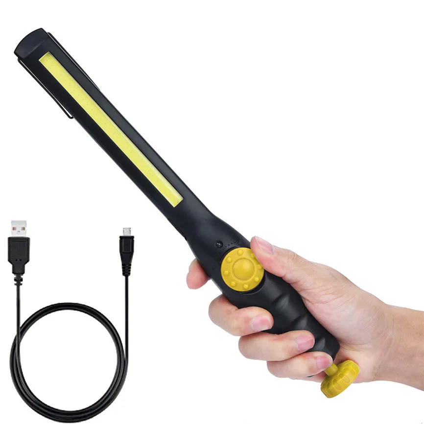 Yellow Рабочий фонарь USB Свет автомобиля COB перезаряжаемый COB светодиодный Тонкий открытый свет для чтения лампа фонарик Oct#3 - Испускаемый цвет: Yellow