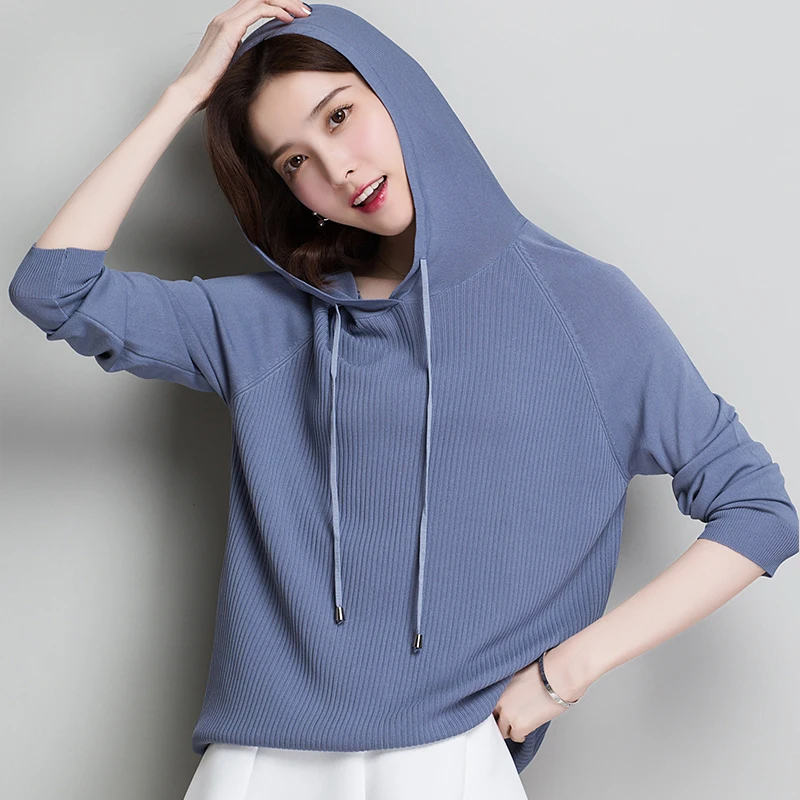 2XL брендовые толстовки весна осень женские толстовки Новые однотонные модные толстовки повседневные свободные дикие толстовки с капюшоном женские
