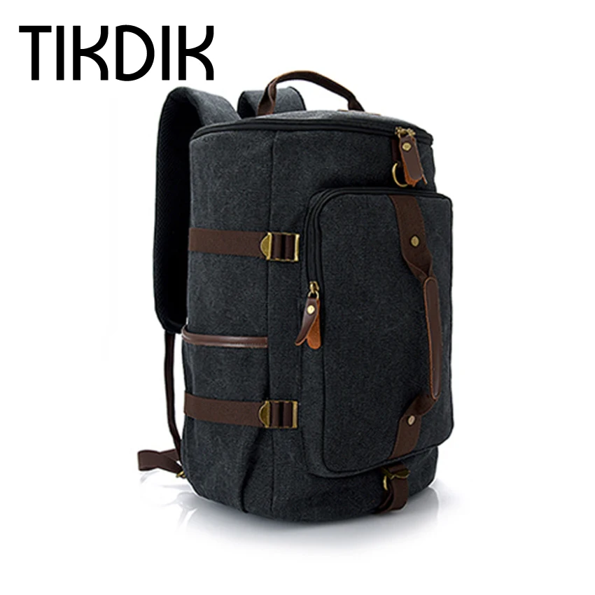 

Multifunction Travel Bags Large Capacity Men Vintage Canvas Tote Portable Luggage Daily Handbag Shoulder Backpack Bolsa valise