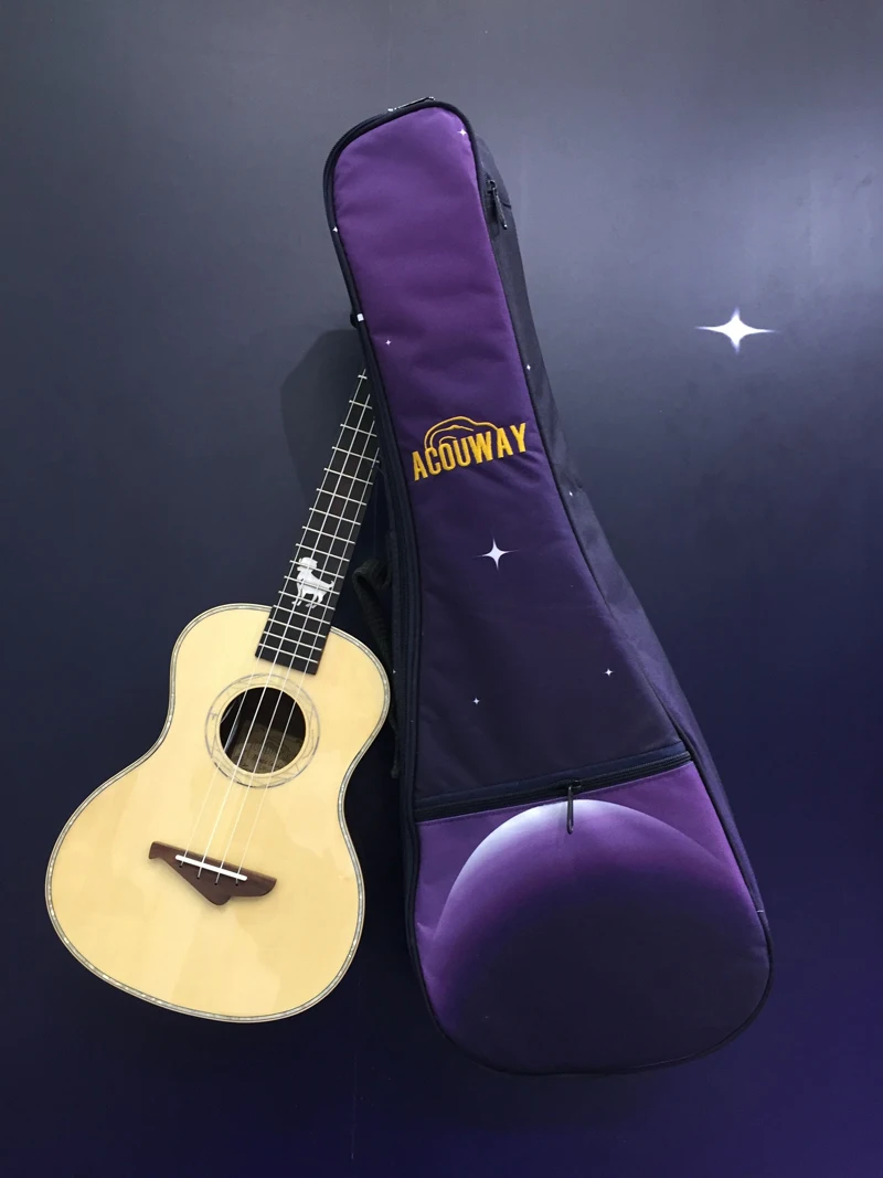 Acouway твердая ель Топ укулеле ukelele концертный тенор 23 26 укулеле глянцевая отделка 12 подарок зодиака подарок модель с бесплатной сумкой