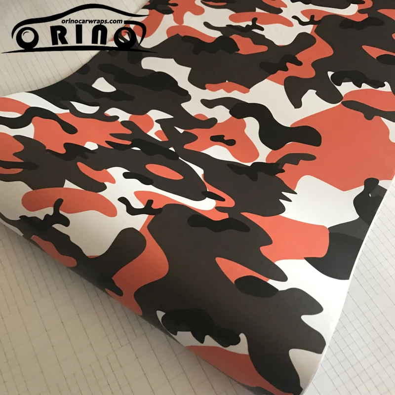 10/20/30/40/50X152CM Orange Black Camouflage Vinyl Wrap Adhesive Car Motorcycle Wrapping Sticker Decal Film with Air Release | Автомобили