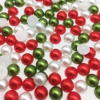 1000pcs 8mm christmas mix half round shape flatbacks pearls diy cabochons crafts embellishments scrapbooking cardmaking