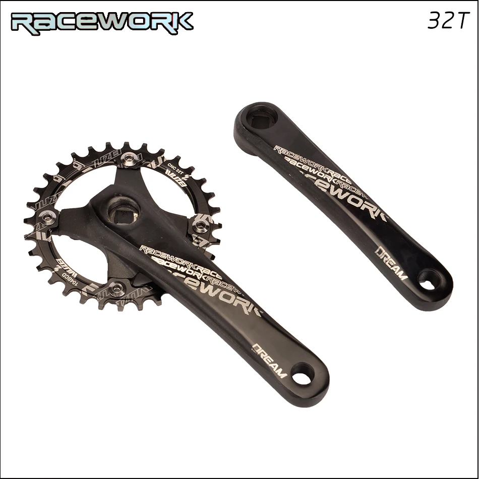 RACEWORK Fahrrad kurbel kettenblatt 104BCD MTB велосипед Kurbel алюминиевый Legierung Mit Boden Kurbel 170 мм platte rot 32T 34T 36T 38T