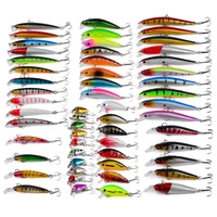 56pcs lot bass various minnow fishing lures perch lures set realistic fake bait soft bait hard bait mixed fishing accessories