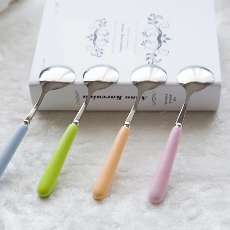 Корейский Творческий ярких цветов керамическая ручка из нержавеющей стали с