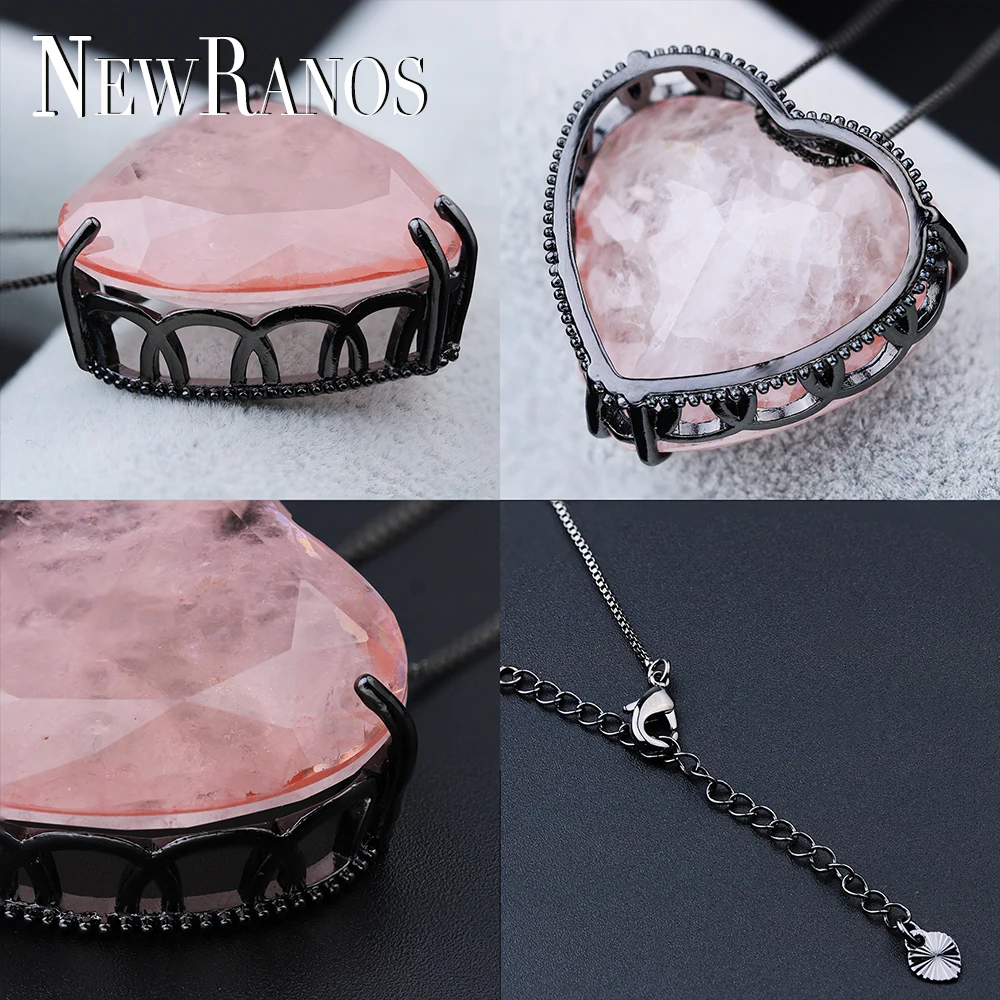 Newranos, винтажное ожерелье с подвеской из Fusion stone, 30 мм, натуральный камень, любящее сердце, ожерелье для женщин, массивное ювелирное изделие, NFX0012162