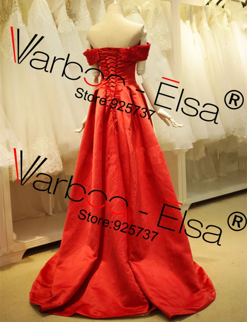 Женское атласное вечернее платье с открытыми плечами VARBOO_ELSA vestidos de noche largos