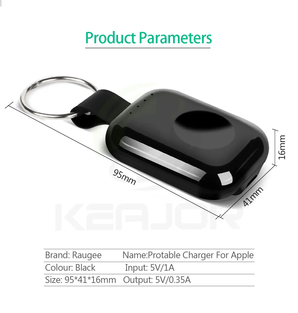 Keajor для Apple Watch 1 2 3 4 Беспроводное зарядное устройство Внешний аккумулятор 700 мАч Удобное Зарядное устройство для Apple Watch
