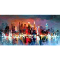 contemporary art abstract landscape paintings city scapes skyline willem haenraets oil canvas for living room hand painted