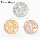 Vinnie Дизайн Ювелирные изделия 1,2 мм толщина цветок дерево жизнь Монета диск подходит для 35 мм держатель монеты кулон ожерелье 10 шт.лот