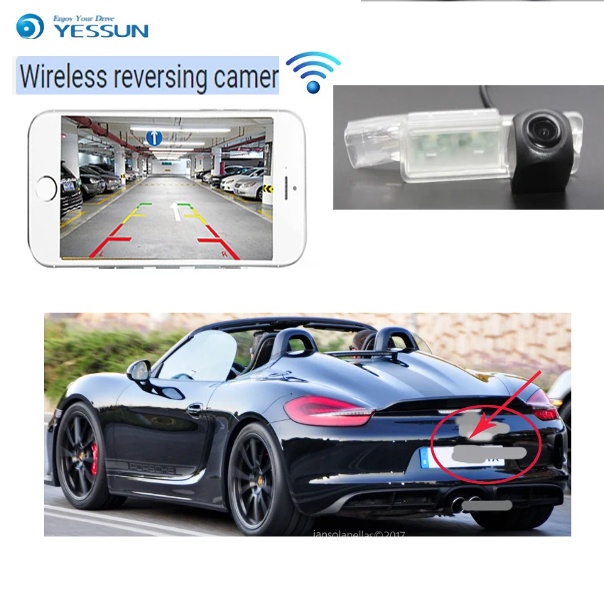 YESSUN Автомобильная hd Новая беспроводная задняя камера для Porsche Boxster 987 981 2008 ~ 2017 HD CCD