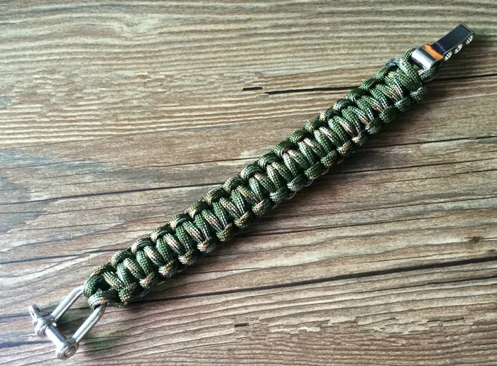 Мужской браслет для выживания на природе плетеный с парашютом и пряжкой