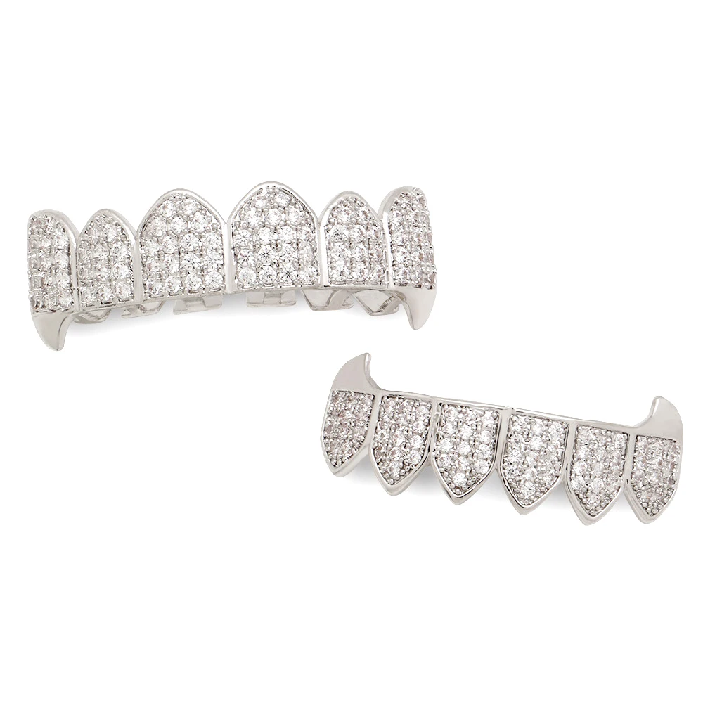 Хип-хоп зубные решетки золотого и серебристого цвета покрытые Iced out Grillz на заказ косплей имитация алмазных зубов колпачок сверху и снизу Grillz кепки