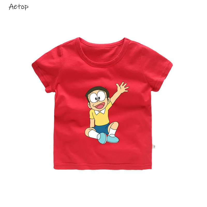Новая футболка Дораэмон Детская аниме Япония летние хлопковые футболки с