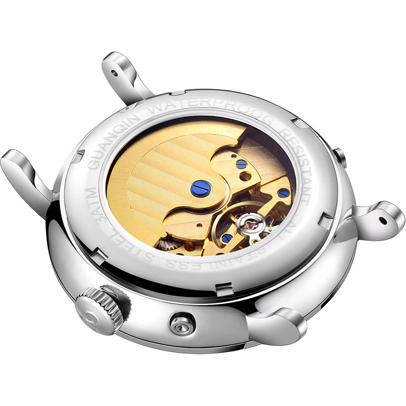 Высококлассные механические часы Tourbillon GUANQIN автоматические мужские