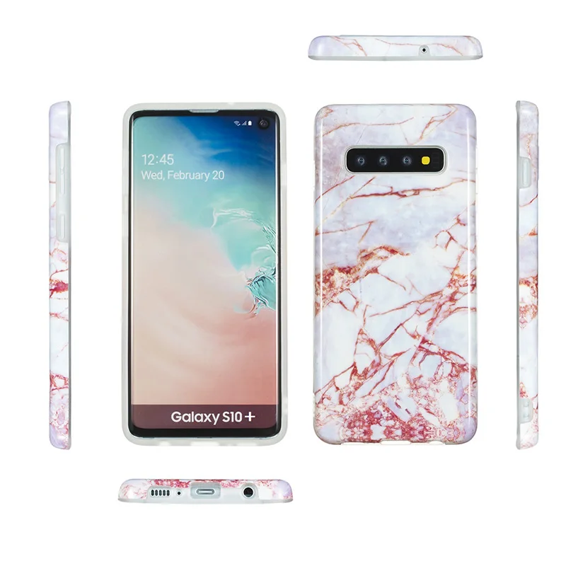 Блестящий Мраморный чехол для телефона Samsung Galaxy S10 Plus S10E чехлы мягкий силиконовый