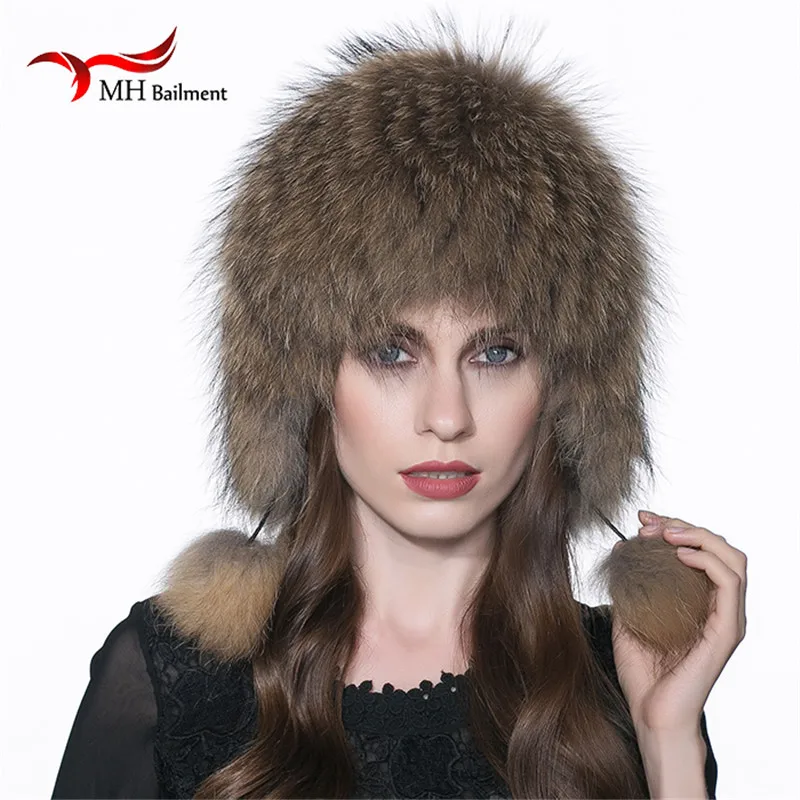 Женская зимняя меховая шапка из натурального Лисьего меха вязаная серебристого