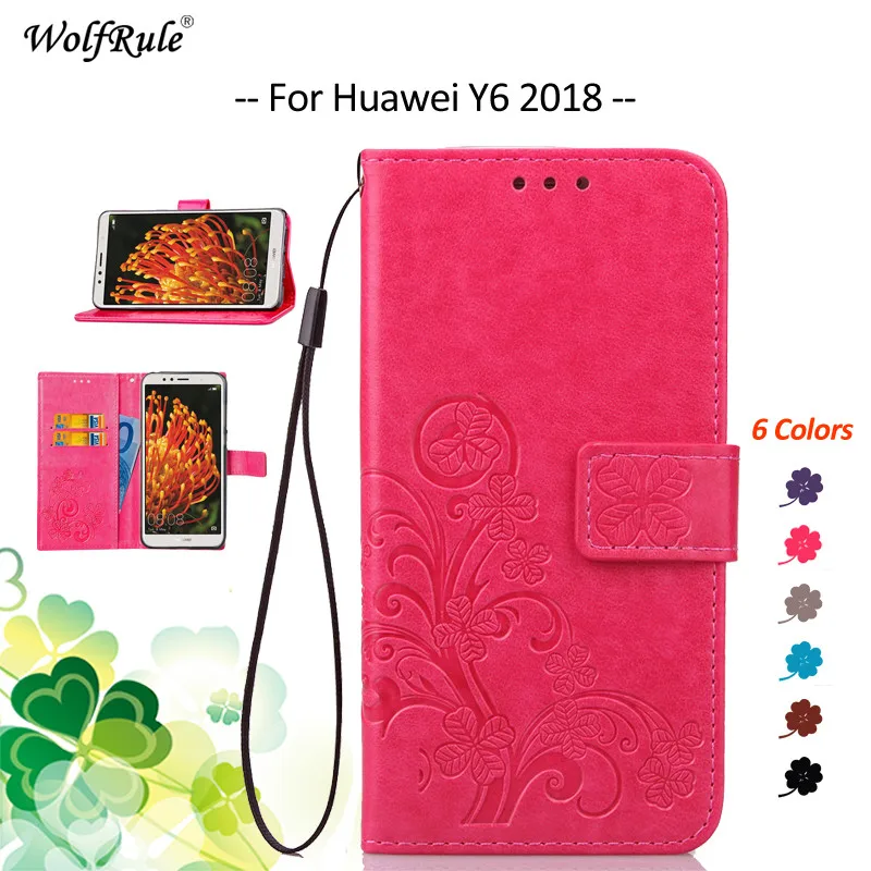 

For Fitted Cases Huawei Y6 2018 Case Flip PU Card Holder Wallet Bumper Pouch Phone Bag Case For Huawei Y6 2018 Cover 5.7''