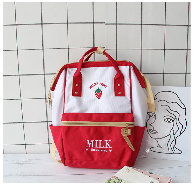 Желтые рюкзаки Harajuku милый рюкзак для девочек-подростков Kawaii Клубничная Книга Школьные сумки розовый Mochila Дорожная сумка для ноутбука