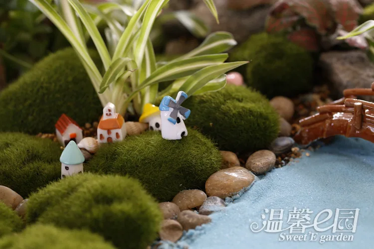Ветряная мельница дом мох микро Пейзаж украшения мульти-декор для мяса