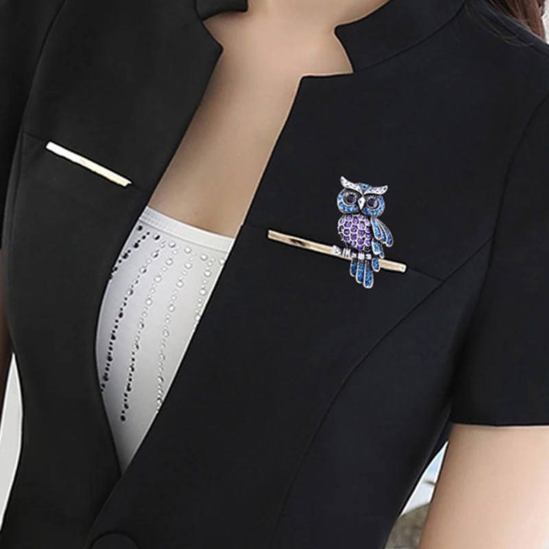 1 шт. белый кристалл Сова Форма полная брошь корсажные Броши для женщин