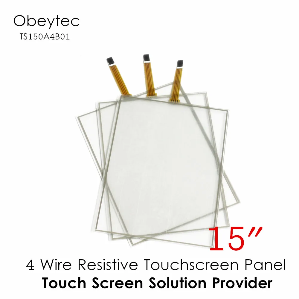 Obeytec 15 дюймов четыре провода резистивная сенсорная панель стекло сенсорного