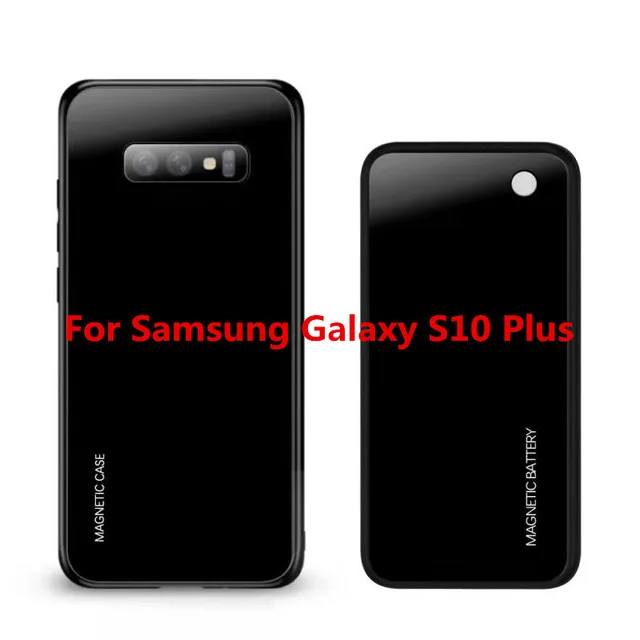 Black KQJYS 5000 мАч запасной внешний аккумулятор чехол с зажимом для samsung Galaxy S10 Plus S10+ беспроводной магнитный чехол для зарядного устройства - Цвет: Black