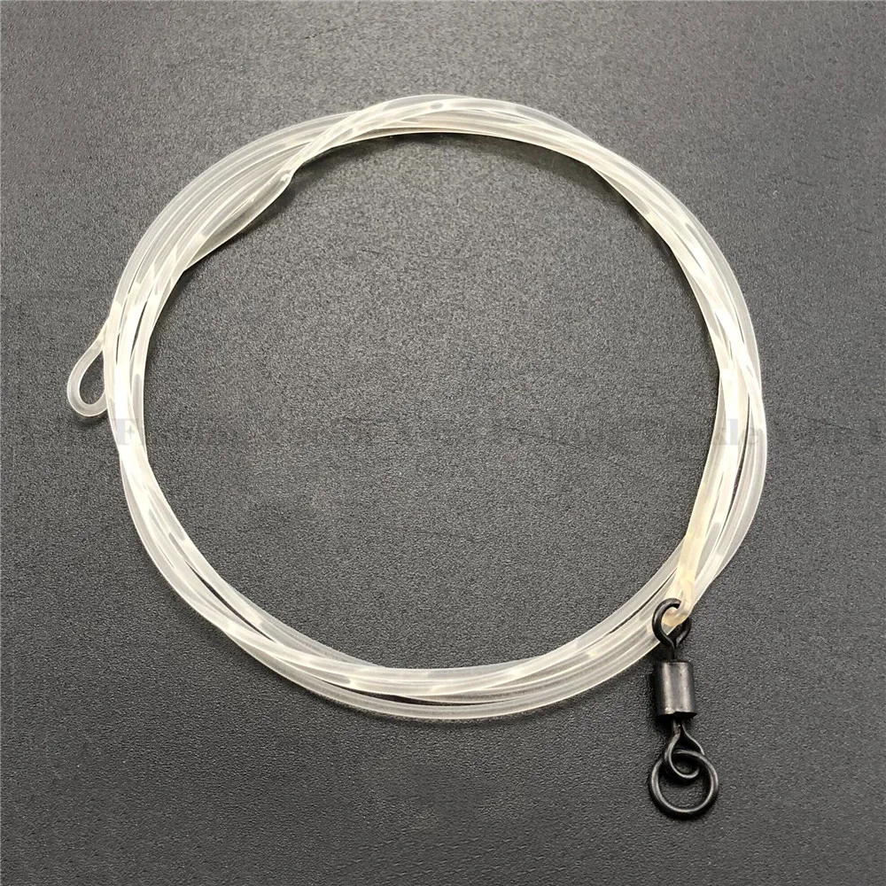 1M 35LB Fluorocarbon Clear color carp lead free leader with flex ring quick change swivel core looped | Спорт и развлечения
