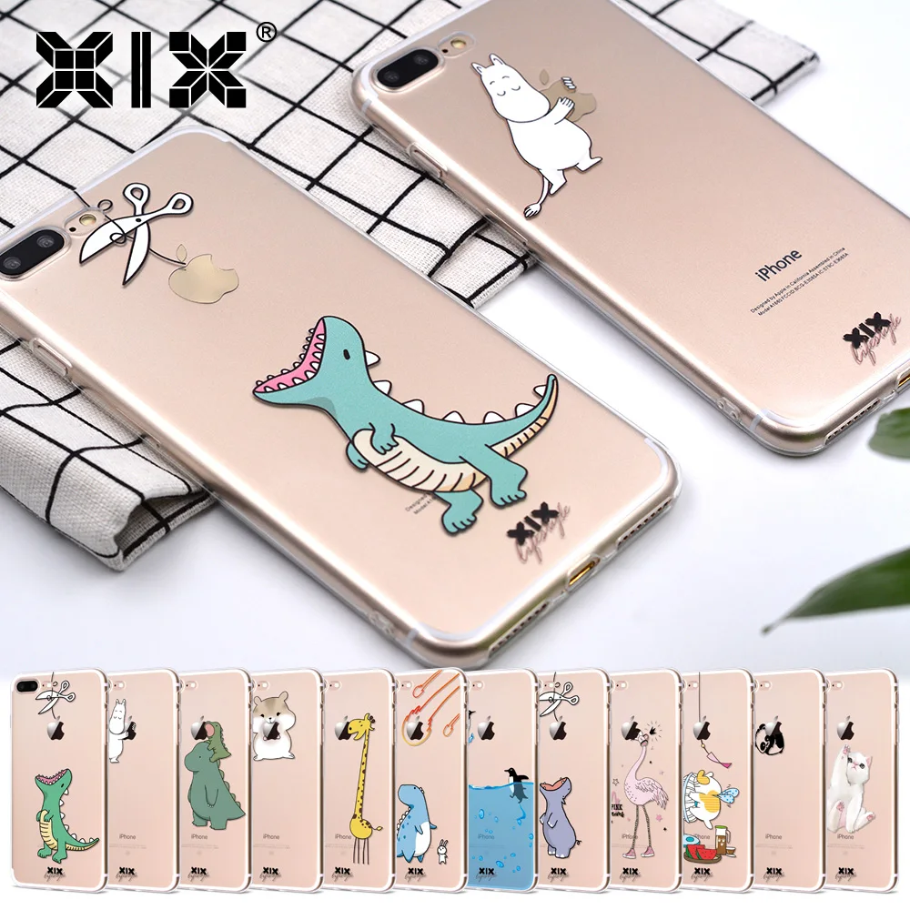 XIX for Funda iPhone 6S Case 5 6 7 8 Plus X XS Max XR Cute Animals Cover Soft TPU Capa 5S |