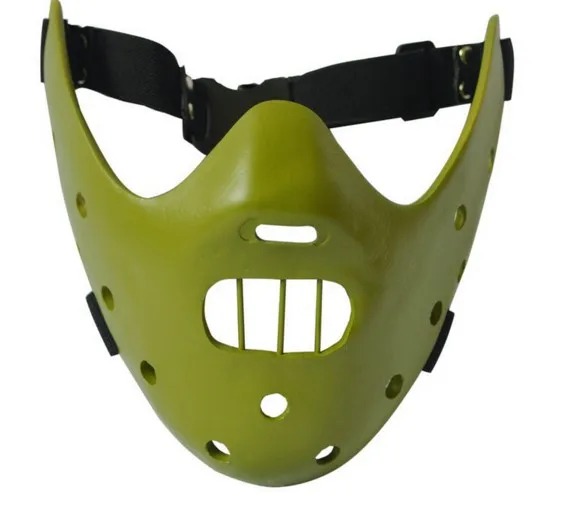 Green Тема фильма- The Silence of The Lambs- steel Teeth Hannibal Lecter Resin Mask маска на Хэллоуин - Цвет: Green